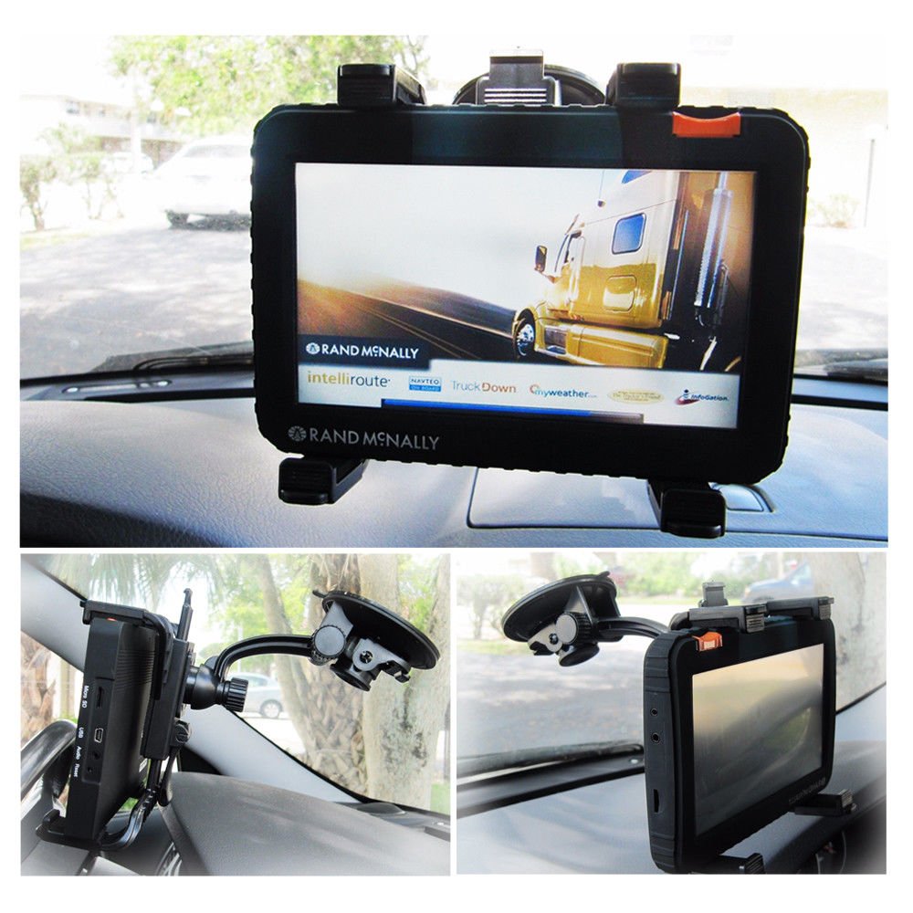 Ramtech Adjustable Car Windshield Mount For Tablets, Black, 360 Rotating